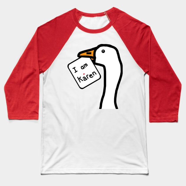 Gaming Goose Portrait Stolen Karen Sign Memes Baseball T-Shirt by ellenhenryart